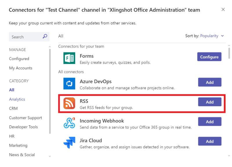 How to Add a Connector to an MS Teams Channel AccountabilIT