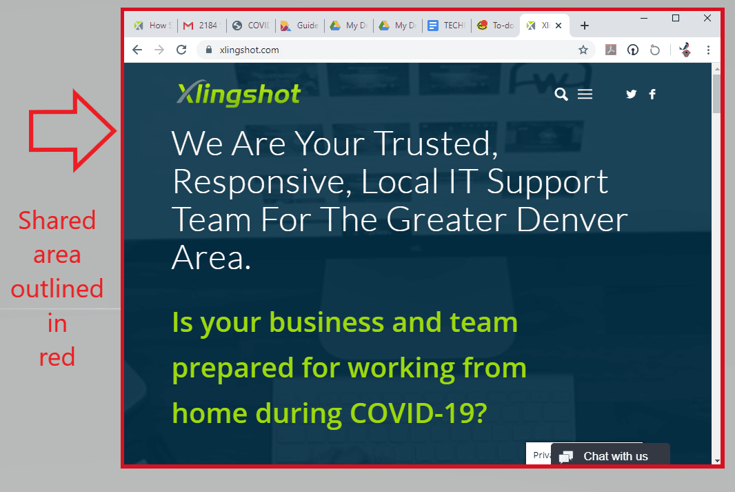 Screensharing in Microsoft Teams 